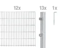 Doppelstabmattenzaun Komplettset, feuerverzinkt, Höhe 80 cm, Länge 24 m