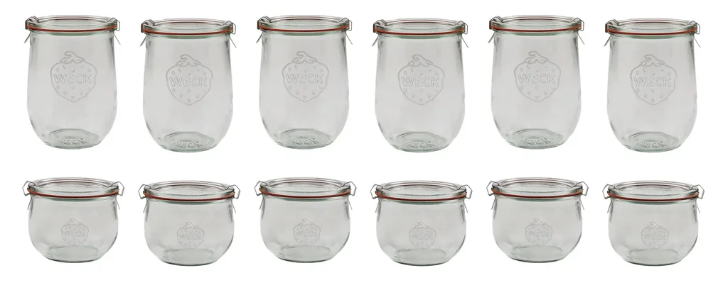 Einkochglas TULPE-Form 1 Liter, 6er Pack, 1062 ml Volumen