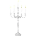 Kerzenleuchter weiß glänzend Aluminium 60cm 5-armig