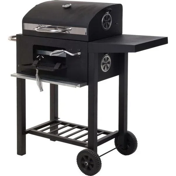 Vargan Holzkohlengrill / Barbecue - mit Tisch - auf Rädern