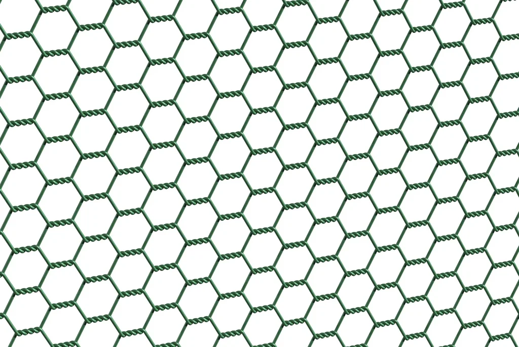 Sechseckgeflecht grün kunstoffbeschichtet, 50cm x 25m, 25x25cm, 1mm