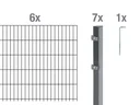 Doppelstabmattenzaun Komplettset, anthrazit, Höhe 140 cm, Länge 12 m