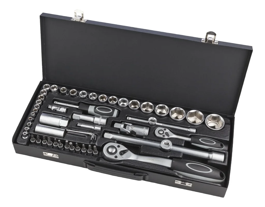 Steckschlüssel-Garnitur 1/4" + 1/2", 56-teilig