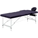 Klappbarer Massagetisch 3 Zonen Aluminium Wein lila