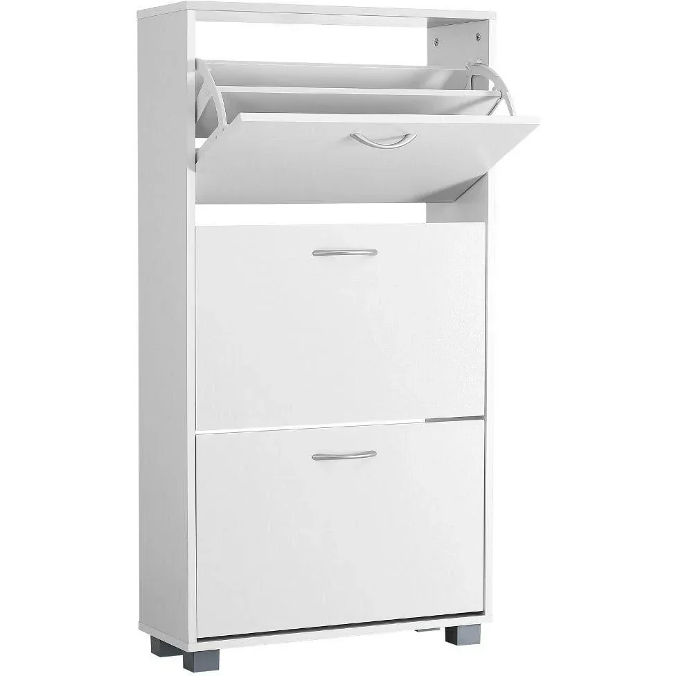 Schuhset mit 3 Schubladen MDF weiß 115 x 60 x 24cm