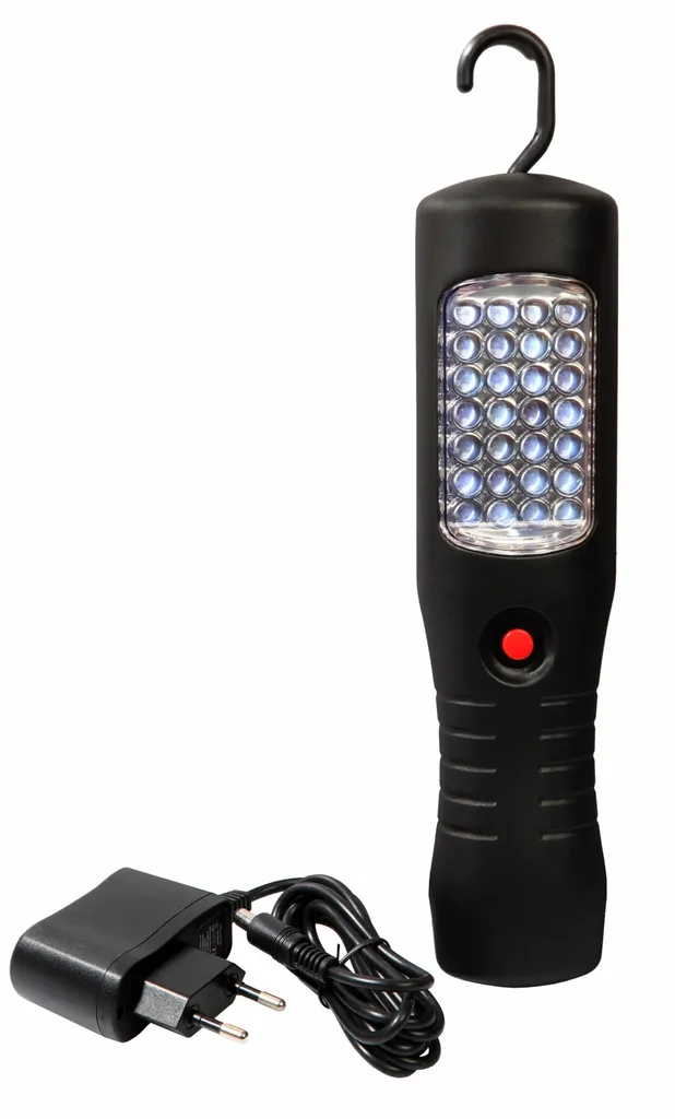 Akku-LED-Leuchte 2,5W, mit 28 LED, Magnet und Haken, mit Ladegerät