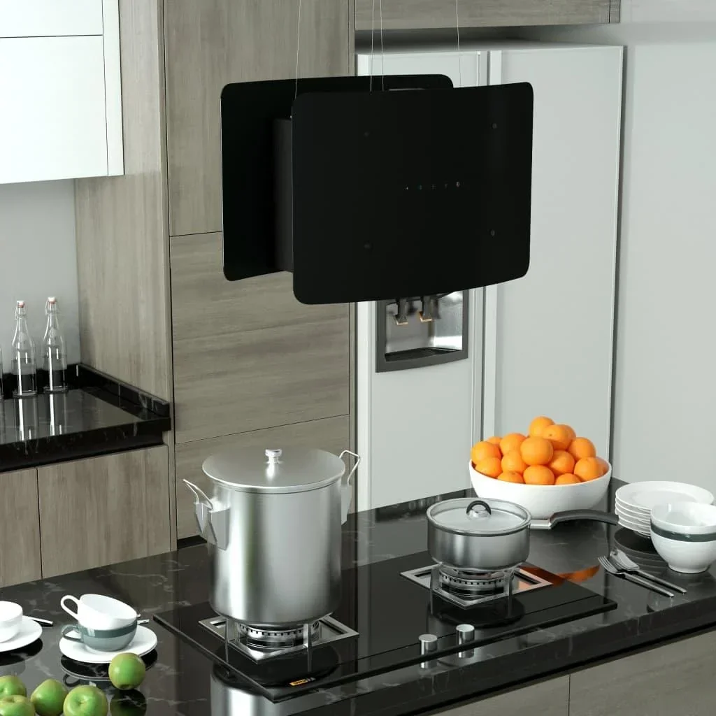 Dunstabzugshaube wandmontiert Touch-Sensor LCD 55 cm Stahl