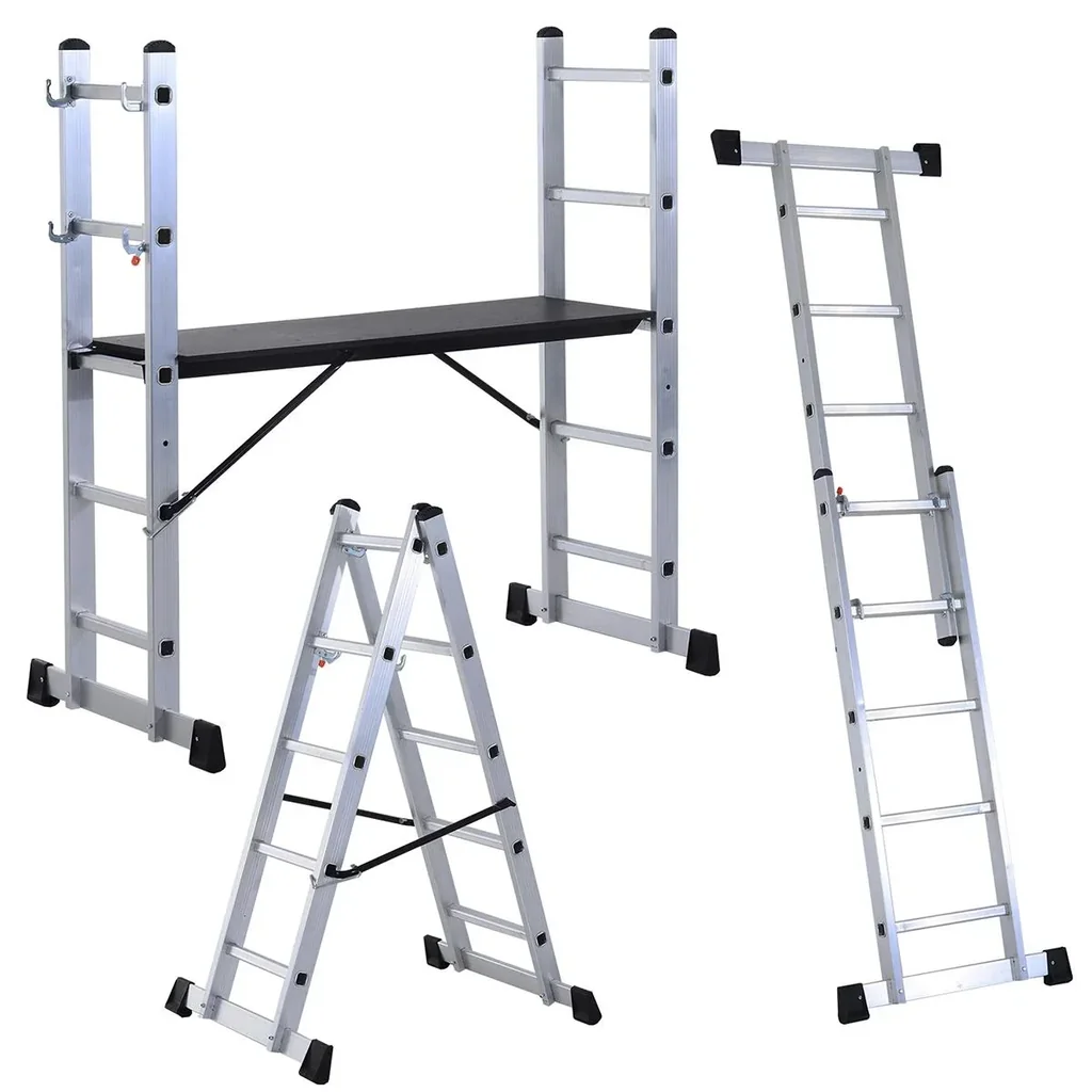 3 in 1 Aluminium-Arbeitsgerüst und Multifunktionsleiter