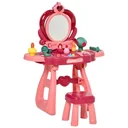 Kinderschminktisch mit Spiegel Hocker Frisiertisch mit reichhaltigem Zubehör 5 Musikstücke Licht für Mädchen ab 3 Jahre