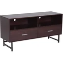 Fernsehtisch TV-kommode Unterschrank 2 x Schublade Holz Dunkelkaffee 120 x 39,5 x 60,5 cm