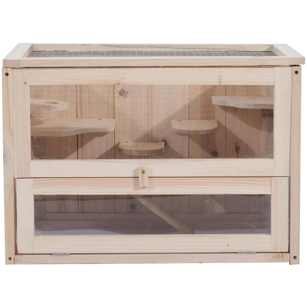 Hamsterkäfig Mäusekäfig Nagerkäfig Holz 60 x 35 x 42cm