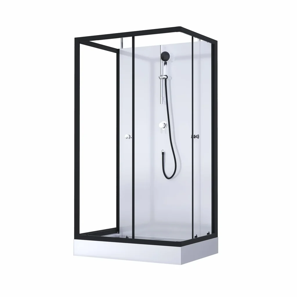 Komplettdusche "Black and White" 80 x 110 x 200 cm