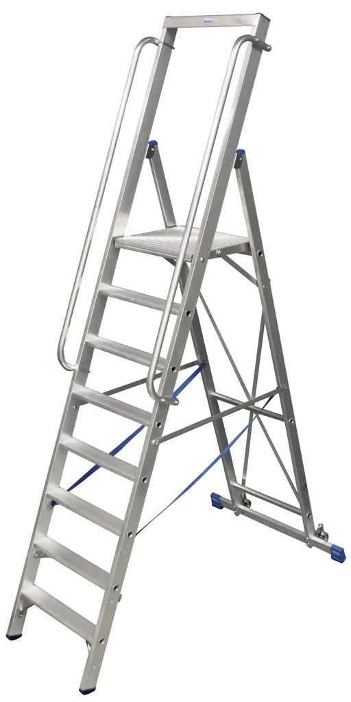 Stufen- Stehleiter m. großer Standplattform, 12 Stufen