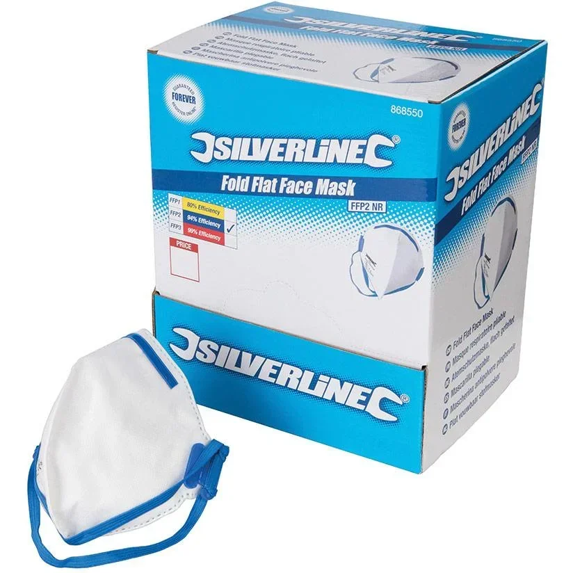 Flach faltbare FFP2-Staubmaske, Einweg-Displaybox, 50 Stk. FFP2