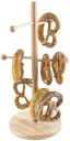 Brezel- oder Wurstständer - Verkaufsständer Buchen-Holz versiegelt, Fuß Ø 22 cm, Höhe 50cm
