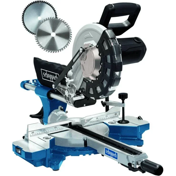 HM254 Doppelgehrungssäge - 2000W | 255mm | Laser, LED und Drehtisch | 2 Blätter
