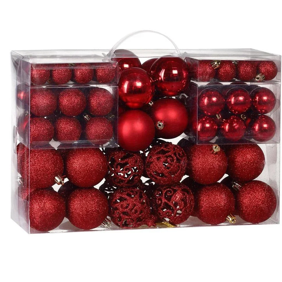 Weihnachtskugeln - Christbaumschmuck - Rot 100 Stück.