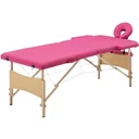 Massagetisch faltbar 2 Zonen Holz rosa