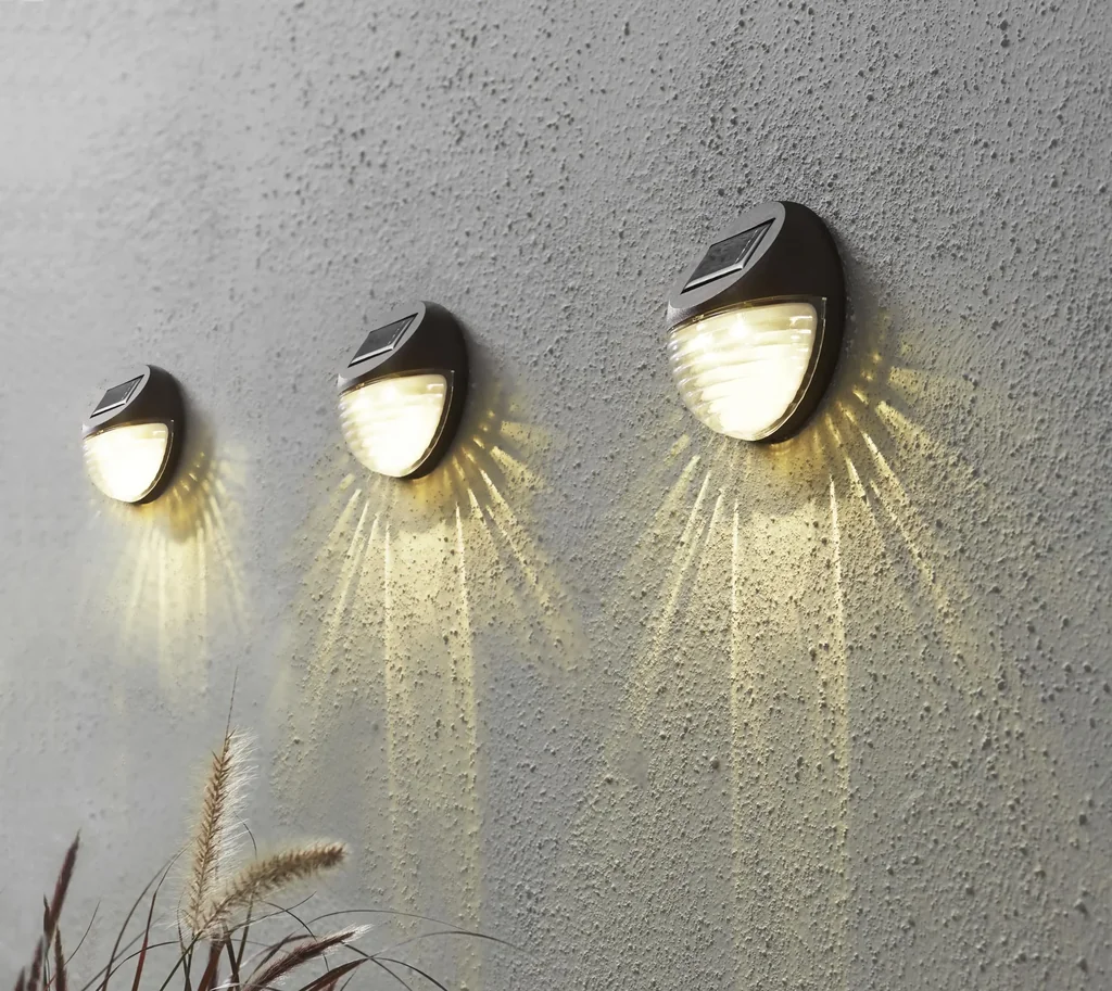 LED Solar Wandleuchten "Fency" im 3er Set