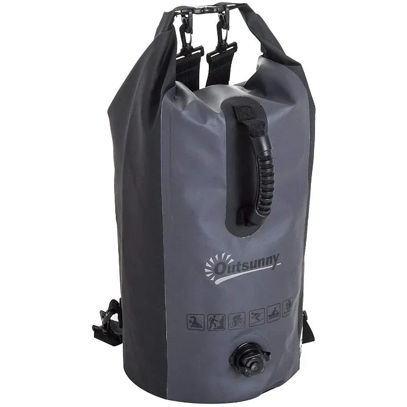 Wasserdichter Rucksack Tasche Beutel Packsack mit Handybeutel 20L Grau
