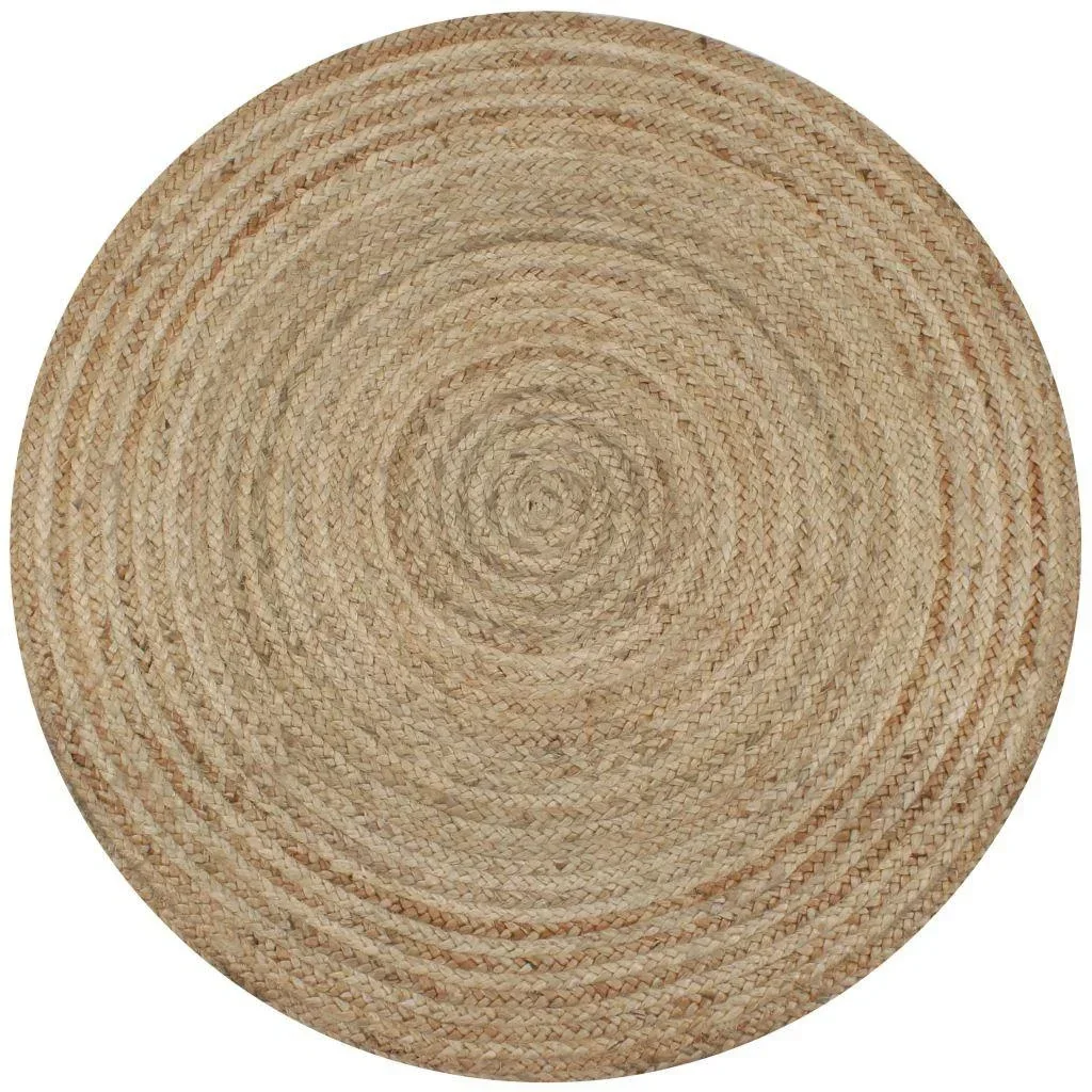 Teppich rund 150 cm gewebte Jute