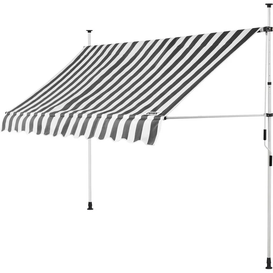 Klemmmarkise weiß/grau 300cm