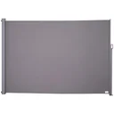 Seitenmarkise, Sicht- und Sonnenschutz, Seitenrollo, Polyester, Grau, 3 x 2m