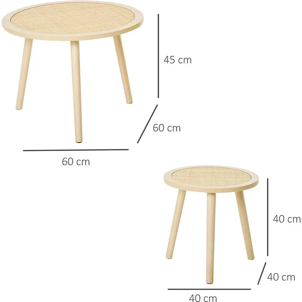 Beistelltisch im 2er Set Natur