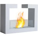 Freistehender Bioethanol Bodenkamin Design Weiß