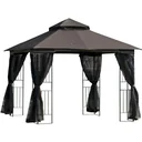 Gartenpavillon - Doppeldach - braun - 3 x 3 m