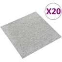 Teppichfliesen 20 Stück 5 m² 50x50 cm hellgrau