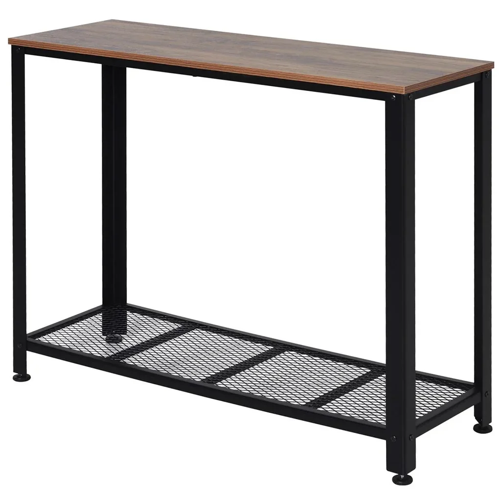 Konsolentisch mit Gitterablage braun/schwarz