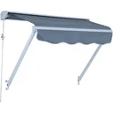 Markise 122cm x 70cm Balkonmarkise Faltarm Seilzug grau