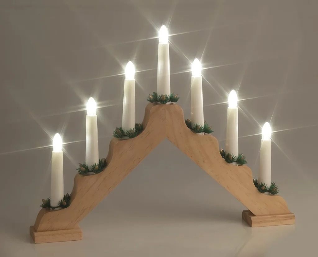 Holz Weihnachtsbogen mit LED Beleuchtung