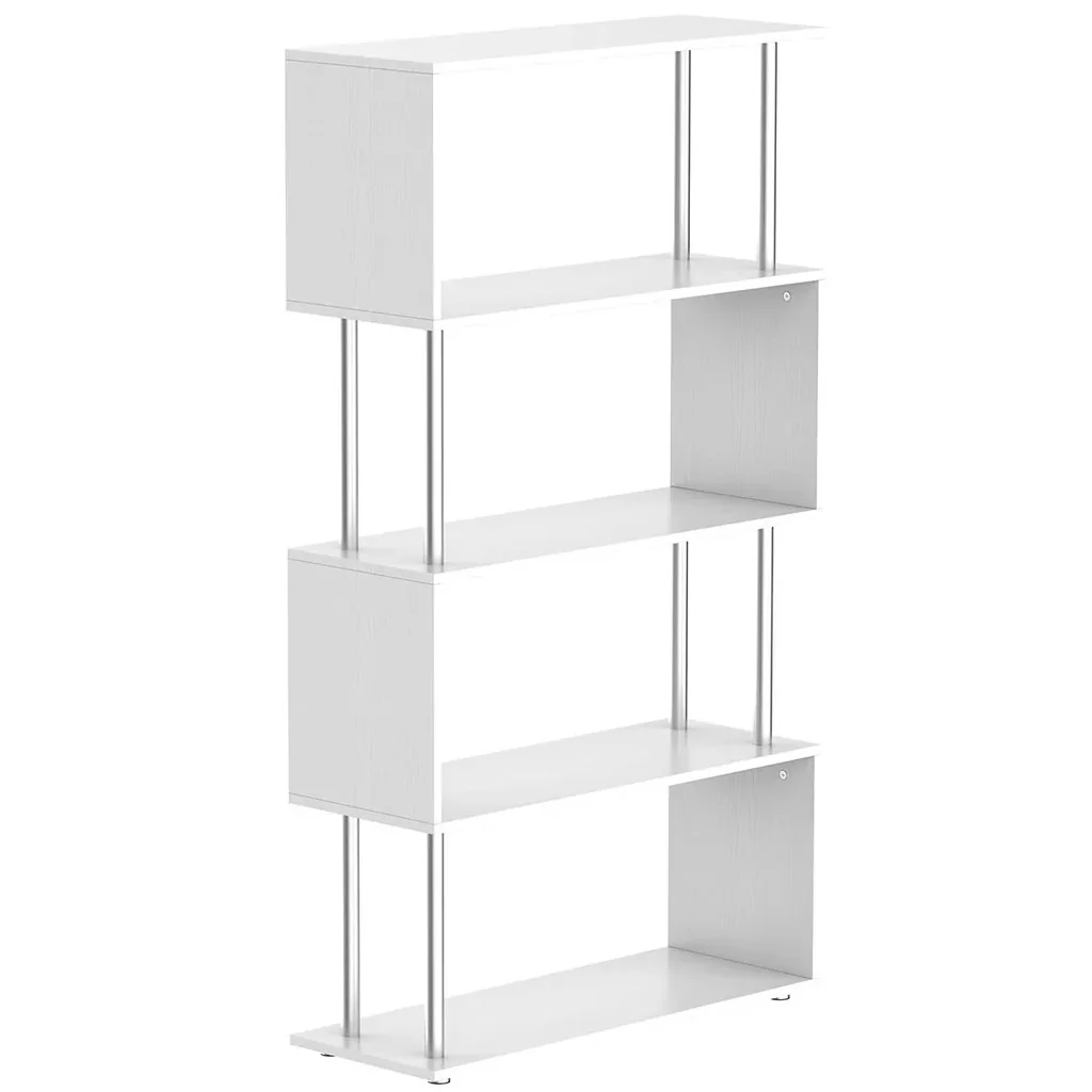 Standregal 4 Fächer Raumteiler Eckregal Wandregal Büroregal Weiß 80x30x145 cm