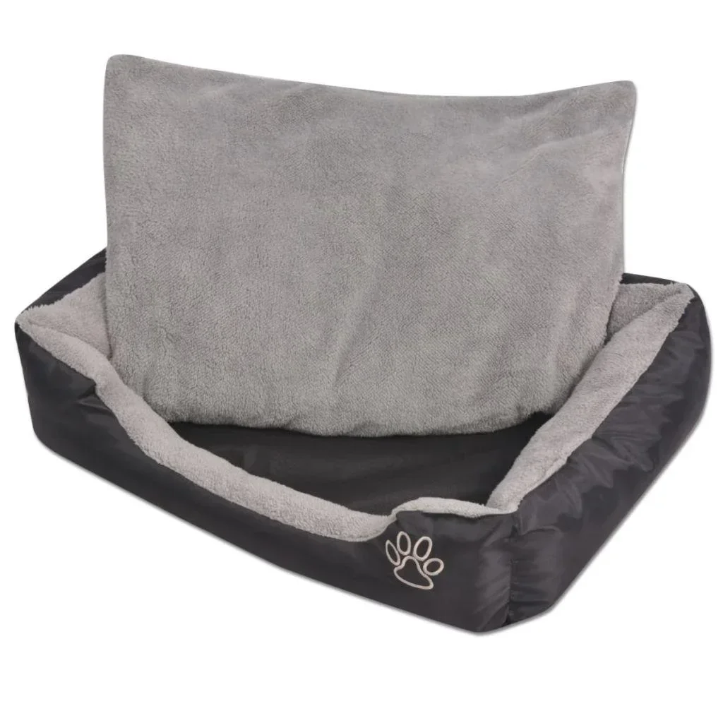 Hundebett mit Kissen Größe M schwarz