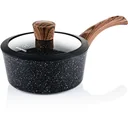 Kochtopf 18 cm Schwarzer Marmor Holz