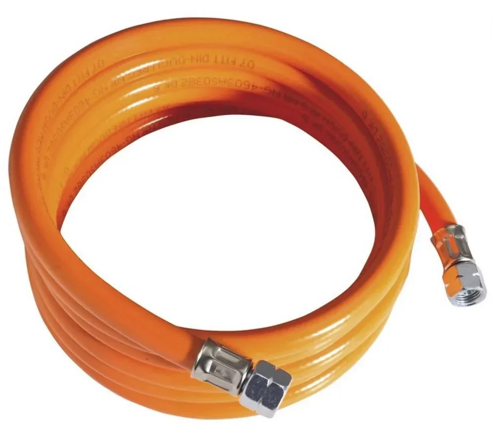 Mitteldruckschlauch 1500 mm, für Propan/Butan, DIN-DVGW, beidseitig R 1/4   links.