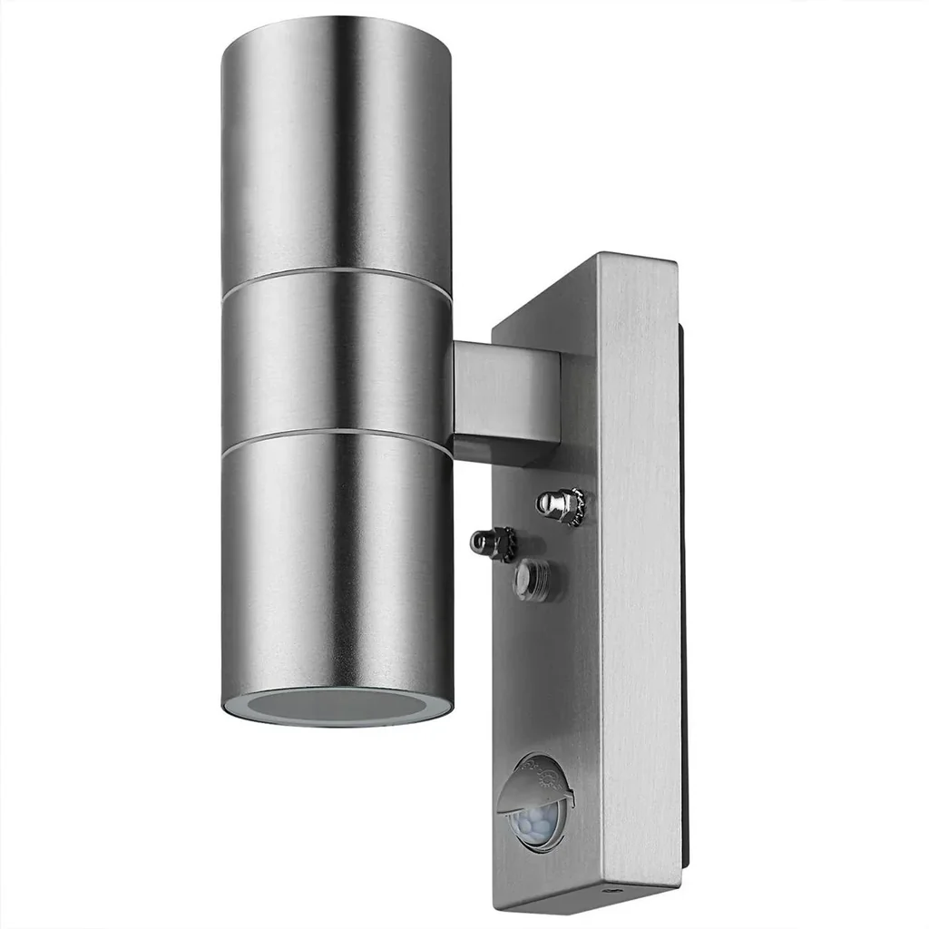Wandleuchte Edelstahl flieder mit Sensor