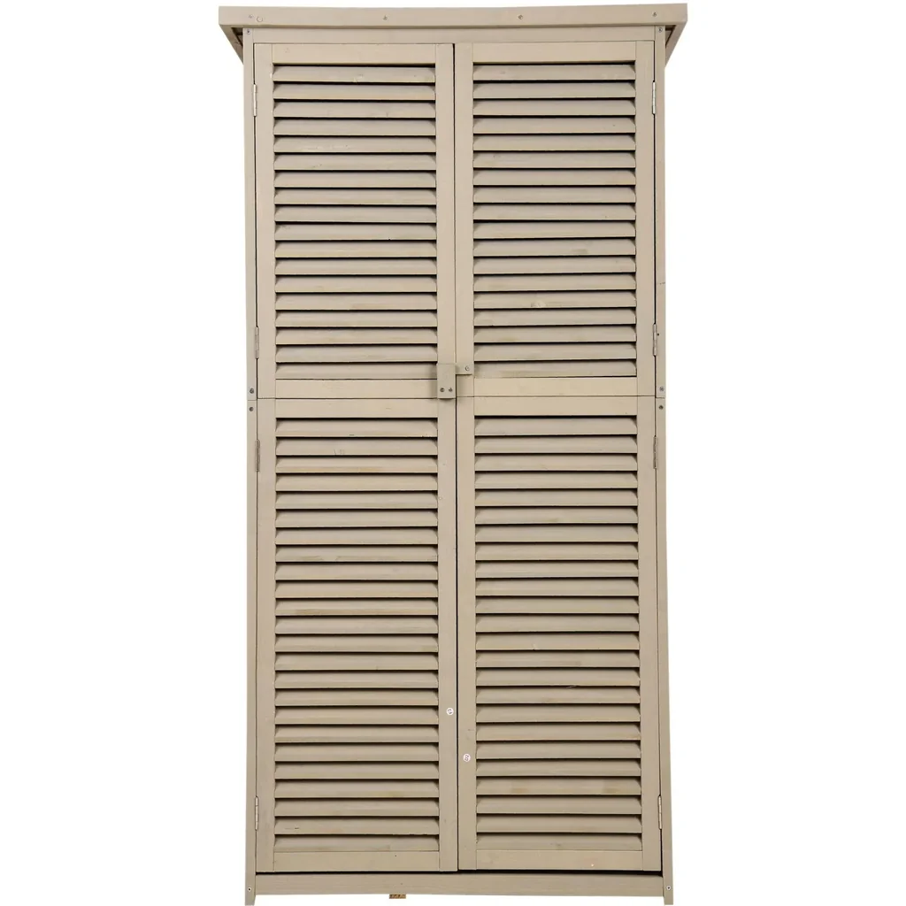 Geräteschuppen Gerätehaus Geräteschrank 4 Fächer Grau