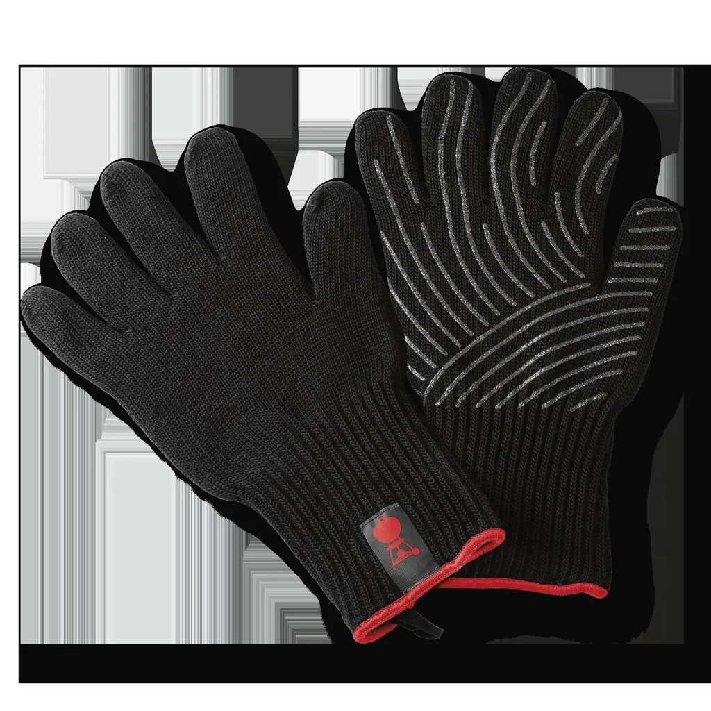 Grillhandschuh-Set mit Silikon-Griffflächen, Schwarz (L / XL)