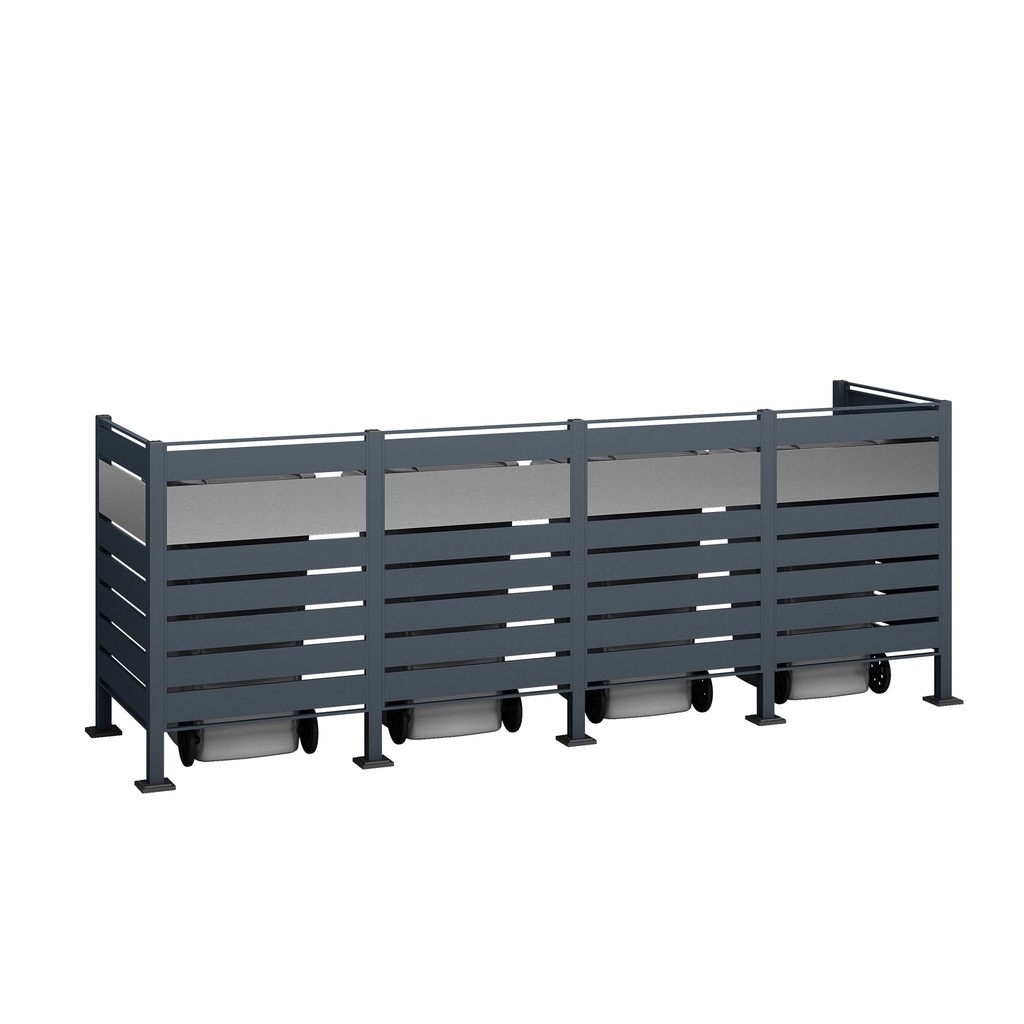 Westmann Mülltonnenverkleidung Planum 4er 120 cm anthrazit (4× 240 L)