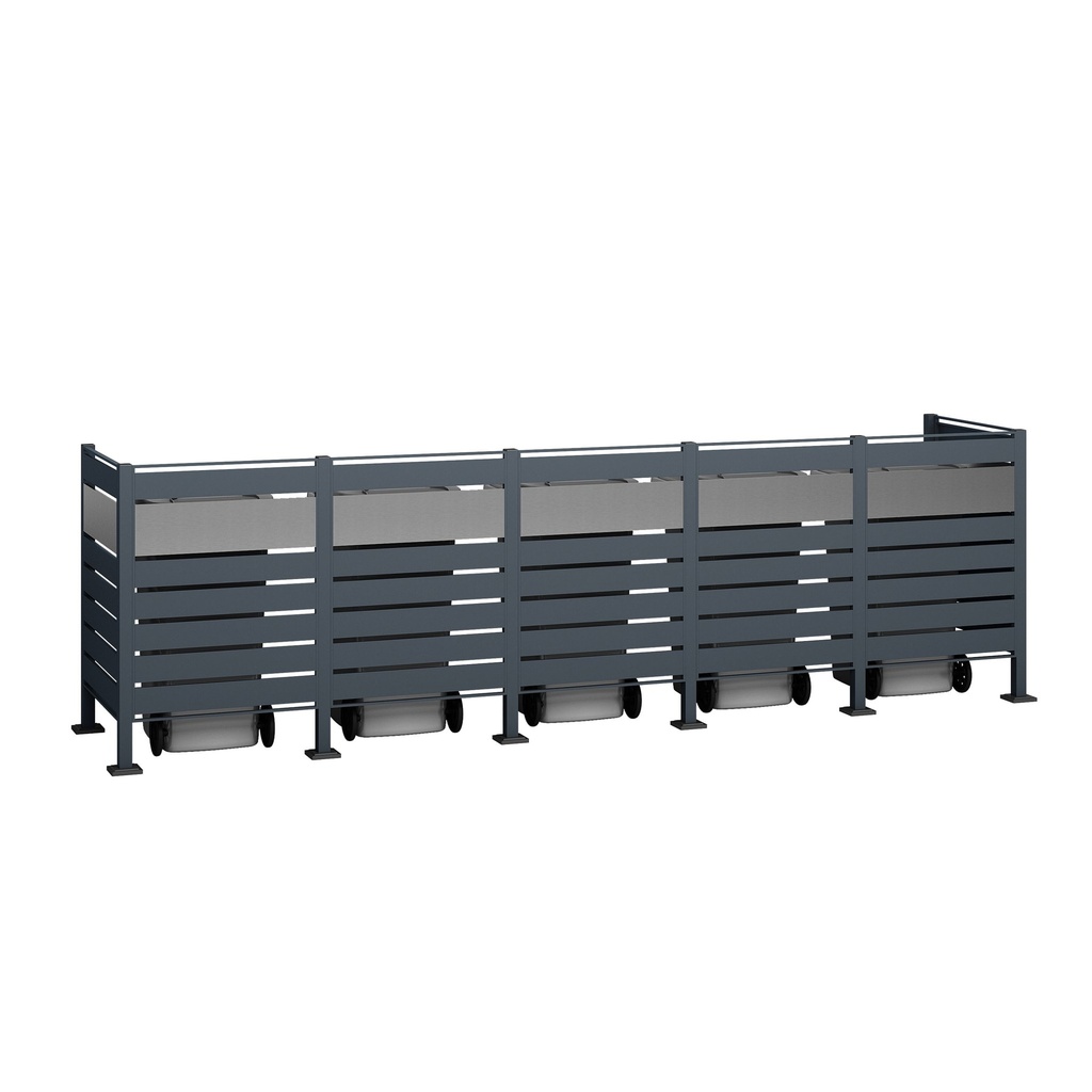 Westmann Mülltonnenverkleidung Planum 5er 120 cm anthrazit (5× 240 L)