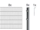 Doppelstabmattenzaun Komplettset, anthrazit, Höhe 140 cm, Länge 16 m