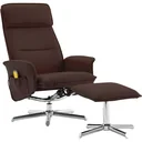 Massagesessel verstellbar mit Fußhocker Kunstleder braun