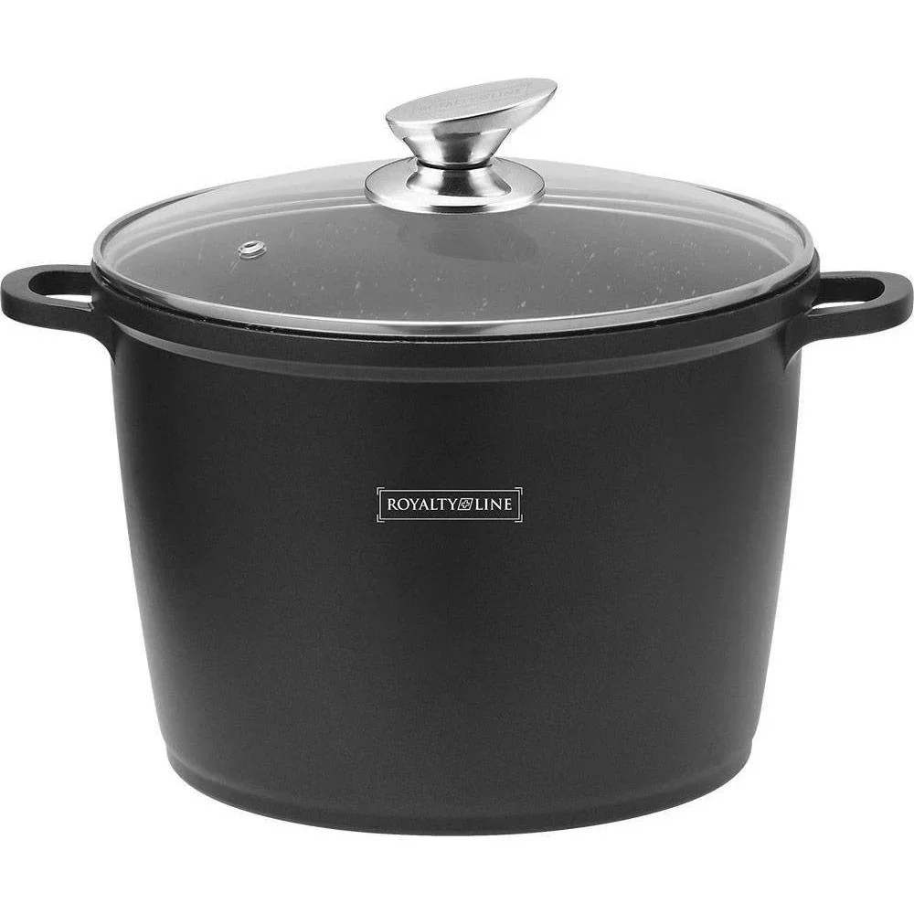 Marmorierte Fritteuse mit Glasdeckel schwarz 24cm