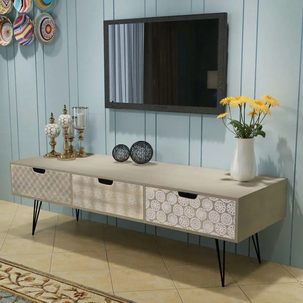 TV-Schrank mit 3 Schubladen 120x40x36 cm grau