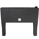 Pflanzgefäß polyrattan look anthrazit 60x25x46cm