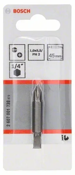 Doppelklingenbit, S 1,0 x 5,5; PH2; 45 mm