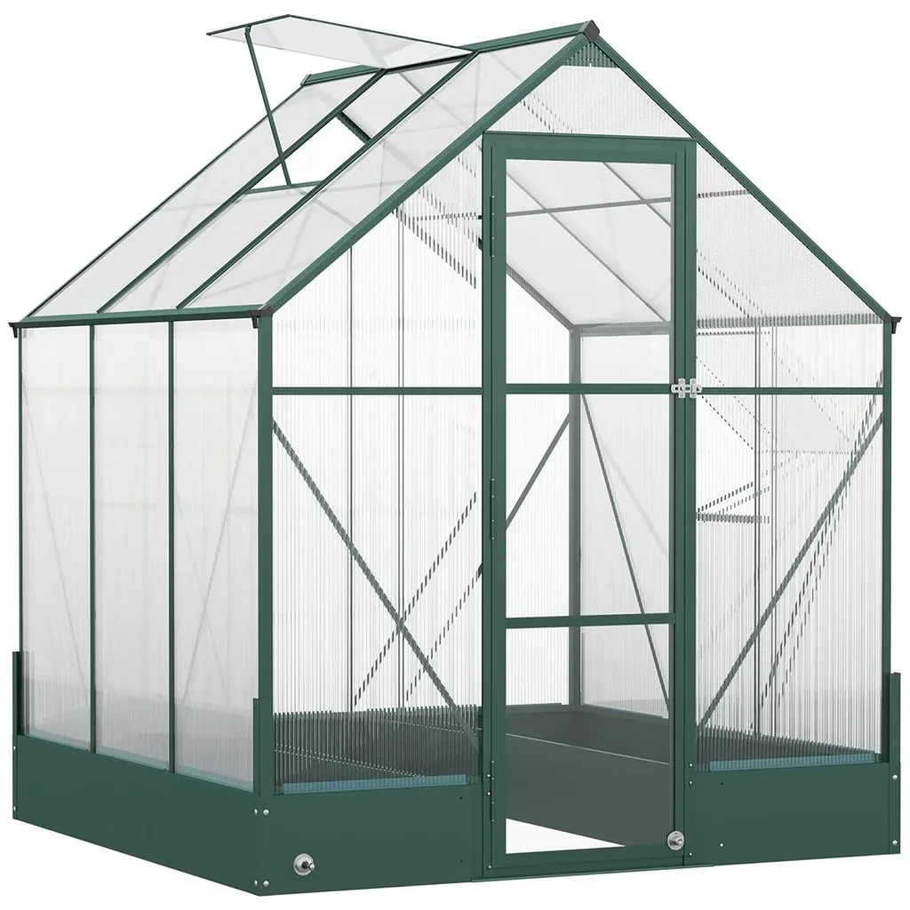 Gewächshaus für den Garten, vielseitig nutzbar als Treibhaus, Tomatenhaus, Frühbeet und Pflanzenhaus, 4 mm PC Sonnenschu
